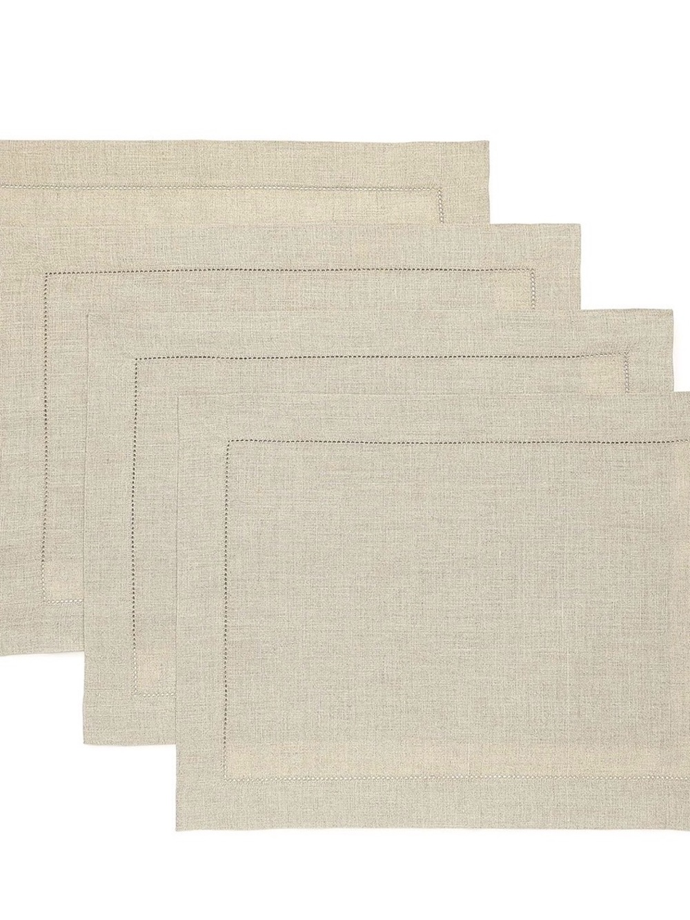 Solino Home 100% Linen Placemats - Natural Beige Set